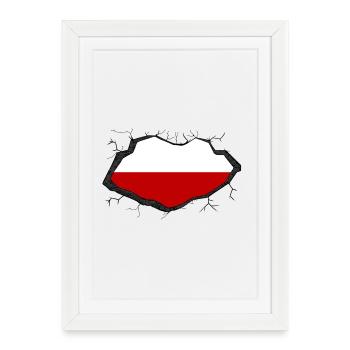 Drapeau polonais - Affiche encadrée (27 × 37 cm) - blanc - Devant