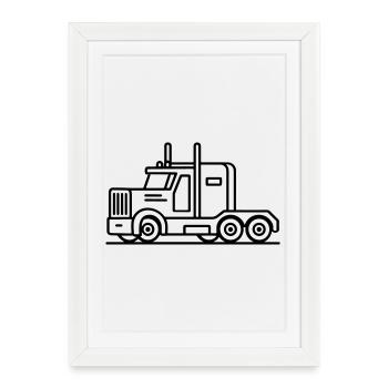 Trucker Truck Icon - Framed poster (27 × 37 cm) - white - Front