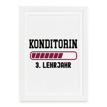 Training as a pastry chef, 3rd year of apprenticeship as a pastry chef - Framed poster (27 × 37 cm) - white - Front