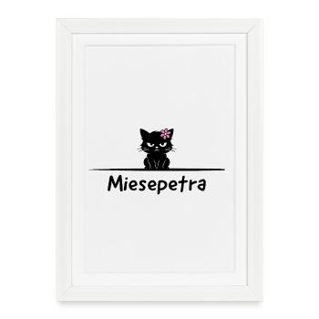 Jeu de mots : Petra Miesepeter - Affiche encadrée (27 × 37 cm) - blanc - Devant