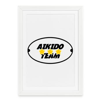 Aïkido Team - Affiche encadrée (27 × 37 cm) - blanc - Devant