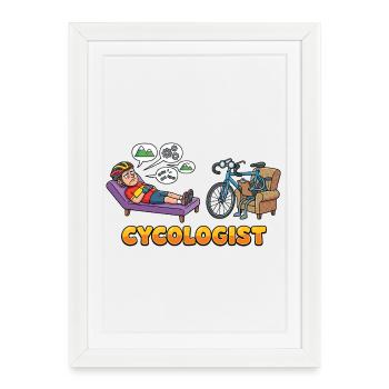 Cadeau drôle pour un cycologue amateur de vélo - Affiche encadrée (27 × 37 cm) - blanc - Devant