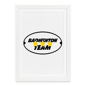 Equipe de Badminton  - Affiche encadrée (27 × 37 cm) - blanc - Devant