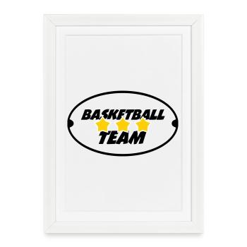 Equipe de basketball - Affiche encadrée (27 × 37 cm) - blanc - Devant