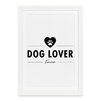 Dog Lover (Noir) - Affiche encadrée (27 × 37 cm) - blanc - Devant
