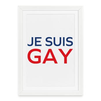 I am gay - Framed poster (27 × 37 cm) - white - Front