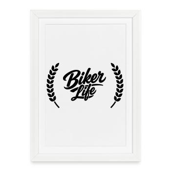 La vie des motards - Affiche encadrée (27 × 37 cm) - blanc - Devant