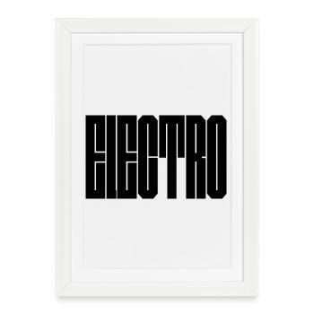 Conception de la typographie de musique électro - Affiche encadrée (27 × 37 cm) - blanc - Devant
