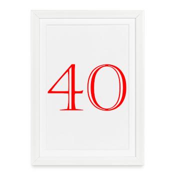40. 40 ANS. 40e ANNIVERSAIRE. ANNIVERSAIRE 40 ANS. - Affiche encadrée (27 × 37 cm) - blanc - Devant