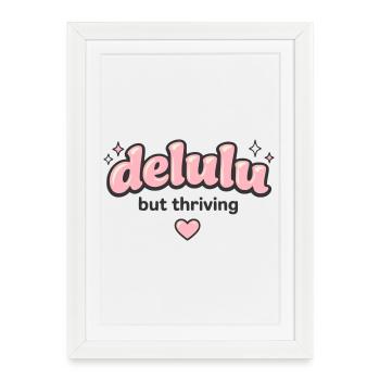 Delulu Thriving Logo - Affiche encadrée (27 × 37 cm) - blanc - Devant