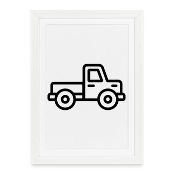 camion - Affiche encadrée (27 × 37 cm) - blanc - Devant