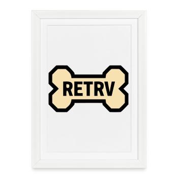 Dog Bone Retriever Golden Labrador Dog - Framed poster (27 × 37 cm) - white - Front