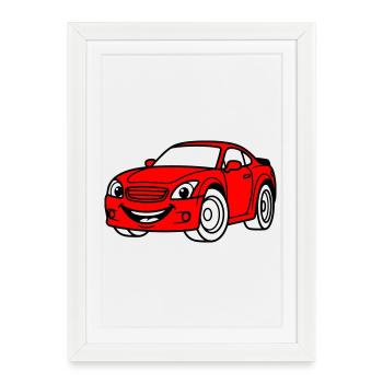 Enfants de la voiture - Affiche encadrée (27 × 37 cm) - blanc - Devant