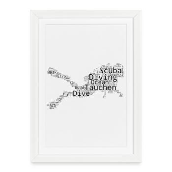 Idée cadeau pour le plongeur sous-marins avec plongée sous-marine - Affiche encadrée (27 × 37 cm) - blanc - Devant