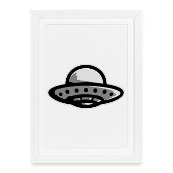 Citation drôle d’enlèvement d’OVNI extraterrestre qui entre dans l’OVNI - Affiche encadrée (27 × 37 cm) - blanc - Devant
