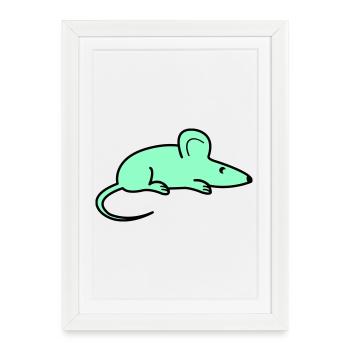 Mint Mouse Silhouette - Framed poster (27 × 37 cm) - white - Front