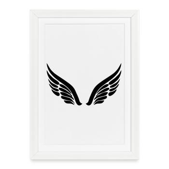 ailes d'ange - Affiche encadrée (27 × 37 cm) - blanc - Devant