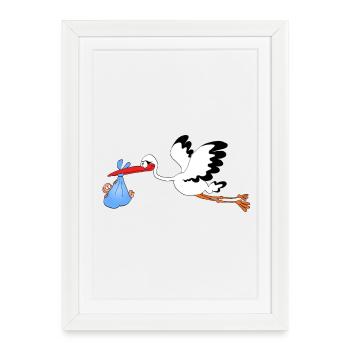 stork - Framed poster (27 × 37 cm) - white - Front