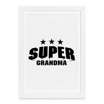 Super Grandma - Affiche encadrée (27 × 37 cm) - blanc - Devant