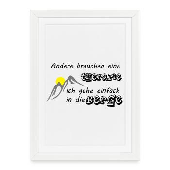 Mountain therapy - Framed poster (27 × 37 cm) - white - Front
