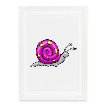Snail comic - Framed poster (27 × 37 cm) - white - Front