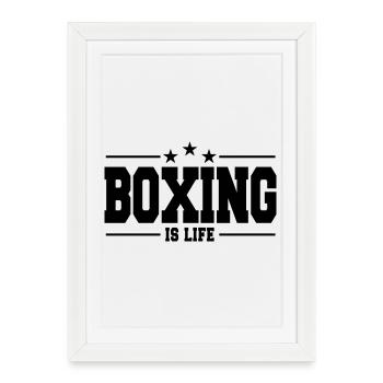 La boxe est la vie 1 / La boxe est la vie - Affiche encadrée (27 × 37 cm) - blanc - Devant