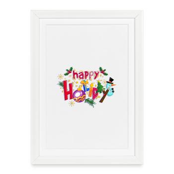 Joyeuses Fêtes T-shirt à capuche conception - Affiche encadrée (27 × 37 cm) - blanc - Devant