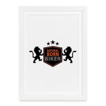 natural_born_biker - Affiche encadrée (27 × 37 cm) - blanc - Devant