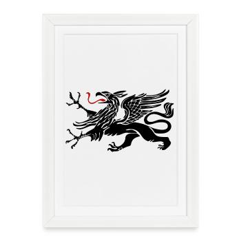 Rostocker Greif Schwarz Rostock - Affiche encadrée (27 × 37 cm) - blanc - Devant