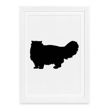 Chat persan - Affiche encadrée (27 × 37 cm) - blanc - Devant
