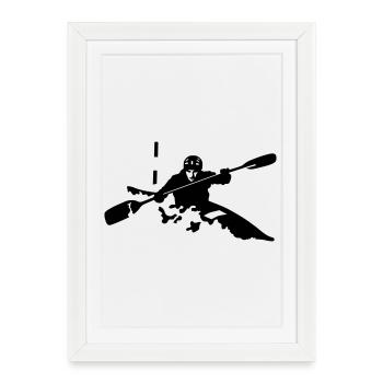 kayak - Affiche encadrée (27 × 37 cm) - blanc - Devant