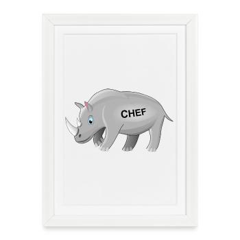 Rhino, patron, rhino, patron, PDG, cadeau drôle - Affiche encadrée (27 × 37 cm) - blanc - Devant