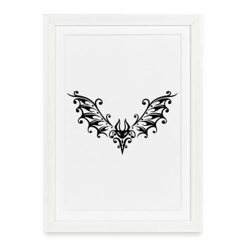 Bat bat tribal, - Affiche encadrée (27 × 37 cm) - blanc - Devant