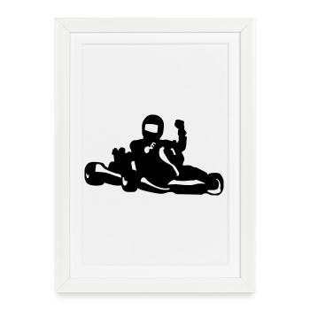 Karting - Affiche encadrée (27 × 37 cm) - blanc - Devant