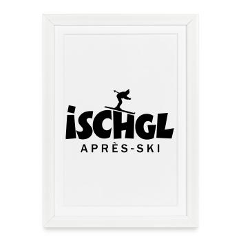 Ischgl Après-Ski Skifahrer - Gerahmtes Poster (27 × 37 cm) - Weiß - Vorne