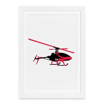helicopter model - Framed poster (27 × 37 cm) - white - Front