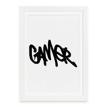 Gamer - Affiche encadrée (27 × 37 cm) - blanc - Devant