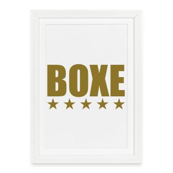 Boxe - Affiche encadrée (27 × 37 cm) - blanc - Devant