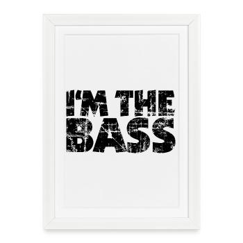 I'm the Bass Vintage Black (FR) - Affiche encadrée (27 × 37 cm) - blanc - Devant
