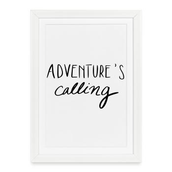 Adventure's calling - Framed poster (27 × 37 cm) - white - Front