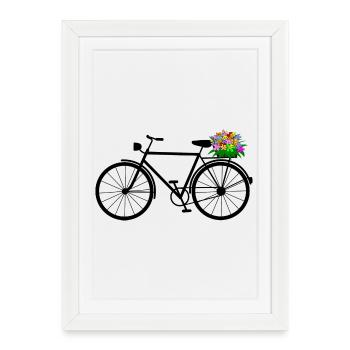 vélo - Affiche encadrée (27 × 37 cm) - blanc - Devant