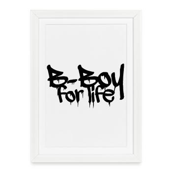 Bboy Lifestyle Graffiti Breakdance Crew Logo icône - Affiche encadrée (27 × 37 cm) - blanc - Devant