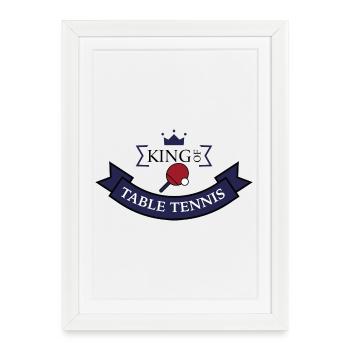 Cadeau drôle pour les joueurs de tennis de table - Affiche encadrée (27 × 37 cm) - blanc - Devant