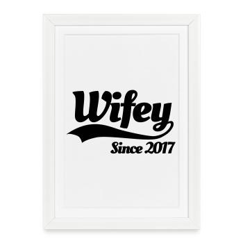 Wifey since 2017 (couples) - Affiche encadrée (27 × 37 cm) - blanc - Devant