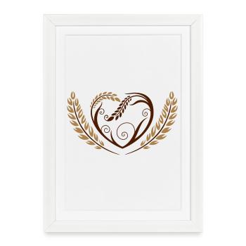 Grand coeur avec des céréales - Affiche encadrée (27 × 37 cm) - blanc - Devant
