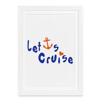 Croisière, Ancre, laisse Croisière - Affiche encadrée (27 × 37 cm) - blanc - Devant