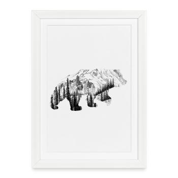 Bear forest - Framed poster (27 × 37 cm) - white - Front