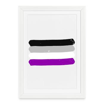 Flag asexualité asexuée LGBT - Affiche encadrée (27 × 37 cm) - blanc - Devant