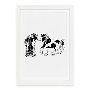 Original Tinker Horses Irish Cobs - Framed poster (27 × 37 cm) - white - Front