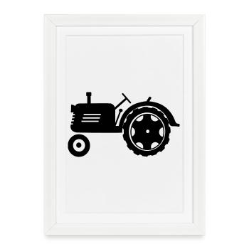 Tracteur agricole pour l’agriculteur - Affiche encadrée (27 × 37 cm) - blanc - Devant